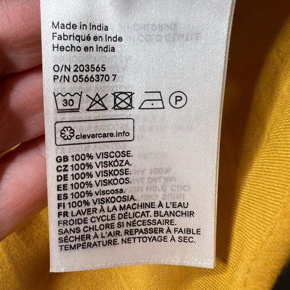 & Other Stories Los Angeles Atelier Viscose Blouse Honey Mustard Size 8 - Picture 3 of 6